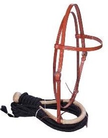 Rawhide 5/8″ Bosal Headstall W/ Mecate Reins w/ Horse Hair and Leather  Popper – Truenorth Trading