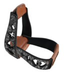 Aluminium Engraved Stirrups W/ Hearts and Diamonds